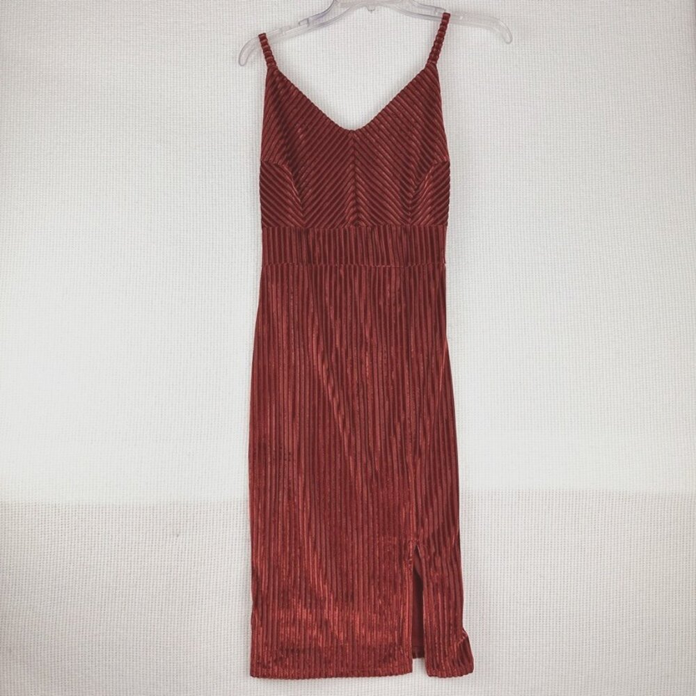 G by Guess Trisha Flocked Velour Ribbed Dress